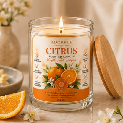 Citrus Scented Candle for Home Décor & Gifting | Natural Soy Wax Aromatherapy Candle