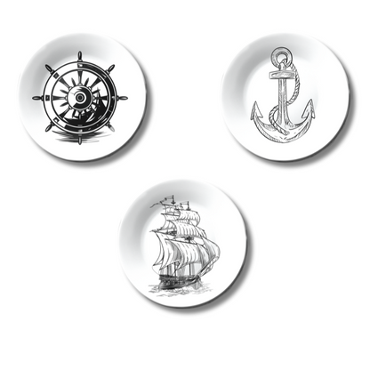 Set of 3 Sailor’s Charm Nautical Home Décor Wall Plates