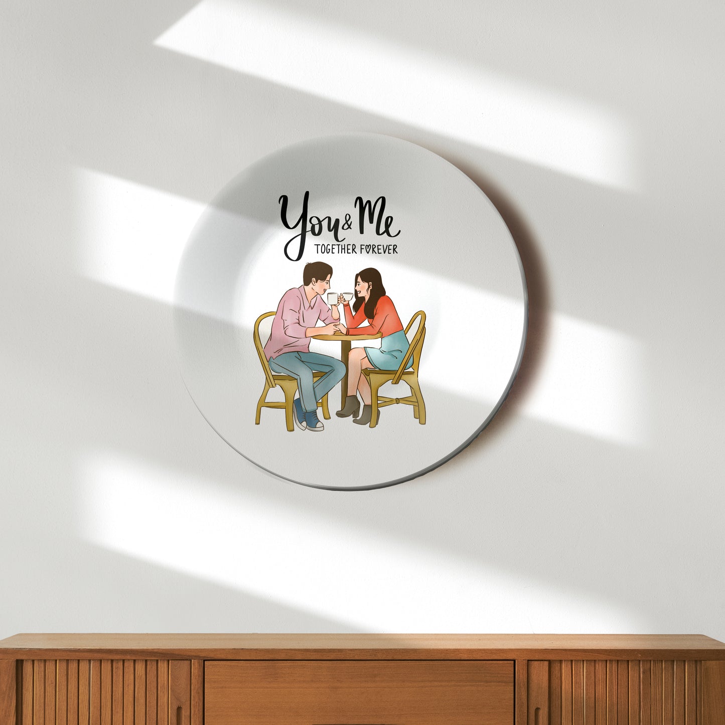 You & Me Couple Ceramic Decorative Wall Plate