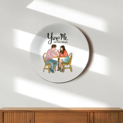 You & Me Couple Ceramic Decorative Wall Plate