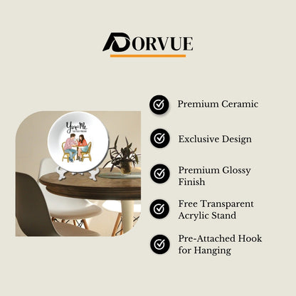 You & Me Couple Ceramic Decorative Wall Plate