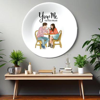 You & Me Couple Ceramic Decorative Wall Plate