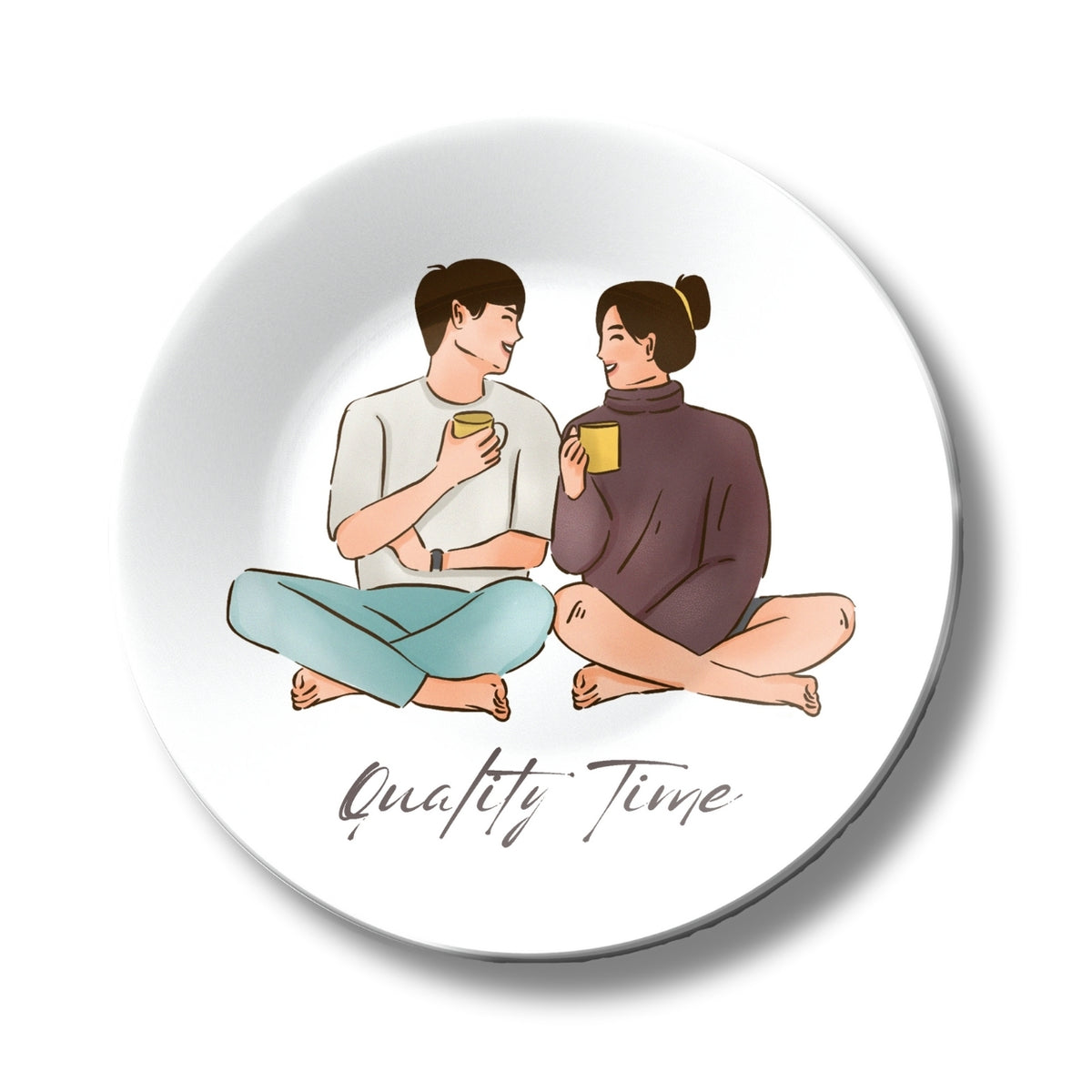 Quality Time Couple Room Wall Décor For Kitchen and Café Decorative Wall Plate