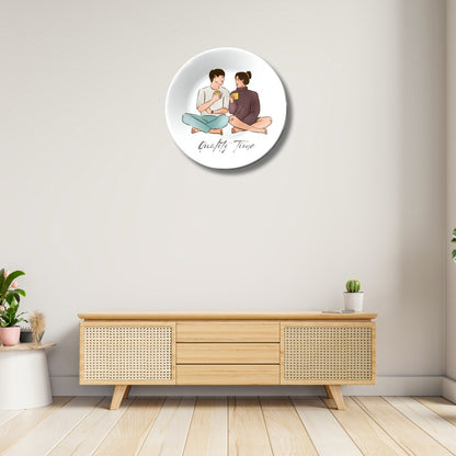 Quality Time Couple Room Wall Décor For Kitchen and Café Decorative Wall Plate
