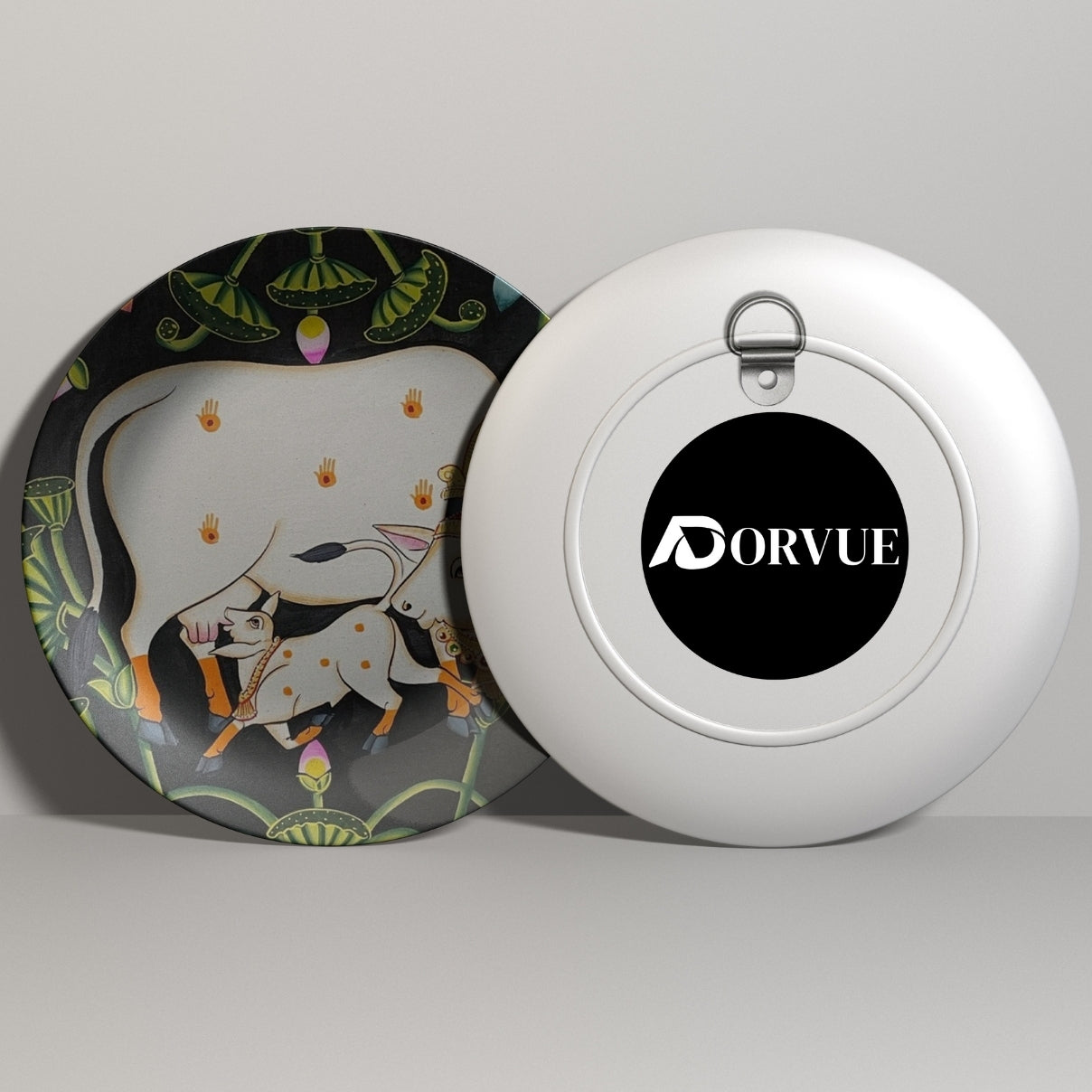 Cow and Calf Pichwai Wall Plate Vastu Home Décor