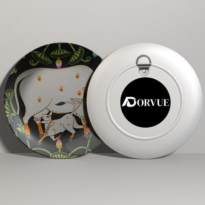 Cow and Calf Pichwai Wall Plate Vastu Home Décor