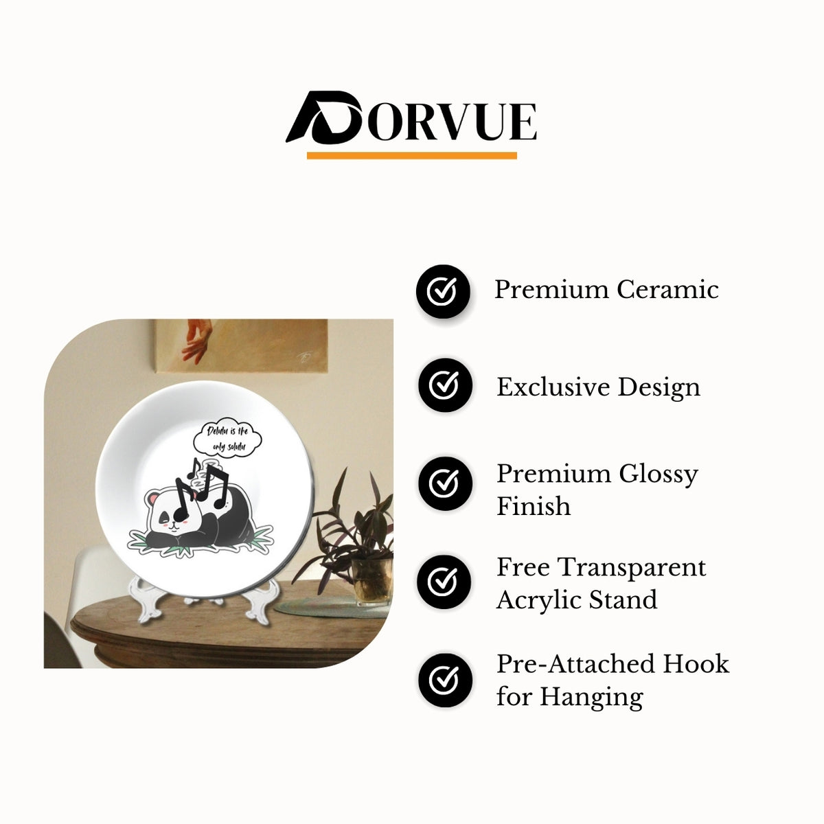 Delulu Is The Only Solulu Panda Art Wall Plate