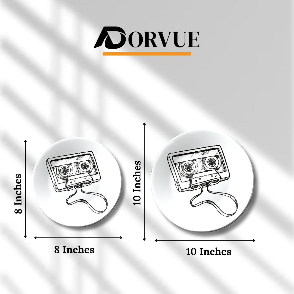 Cassette Tape Black and White Decorative Wall Plate