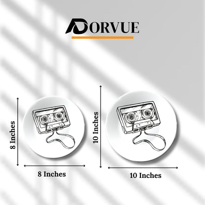 Cassette Tape Black and White Decorative Wall Plate