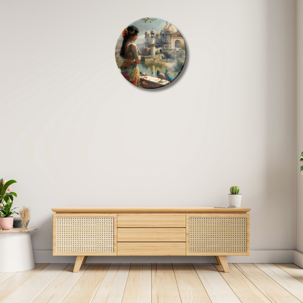 Riverside Beauty – Woman Admiring the Palace Ceramic Decorative Wall Plate