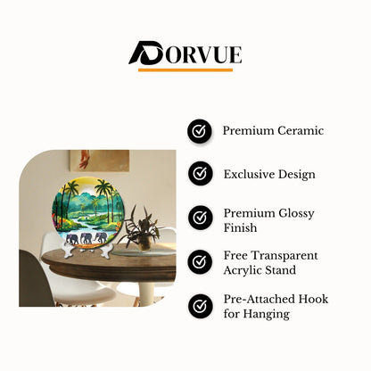 Udawalawe National Park Ceramic Wall Plate Home Décor