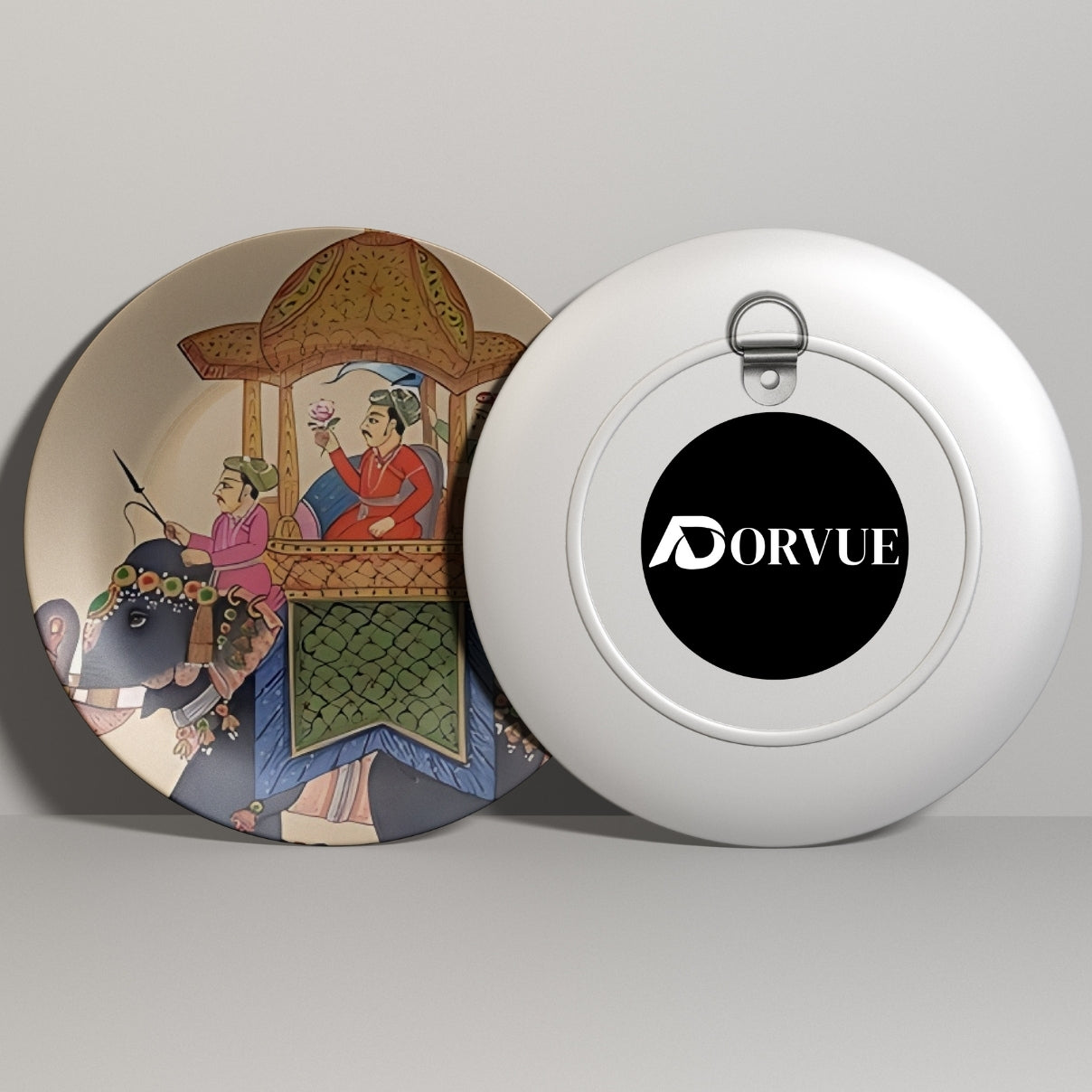 Caravan of King Royal Elephant and King Ceramic Wall Plate Home Décor