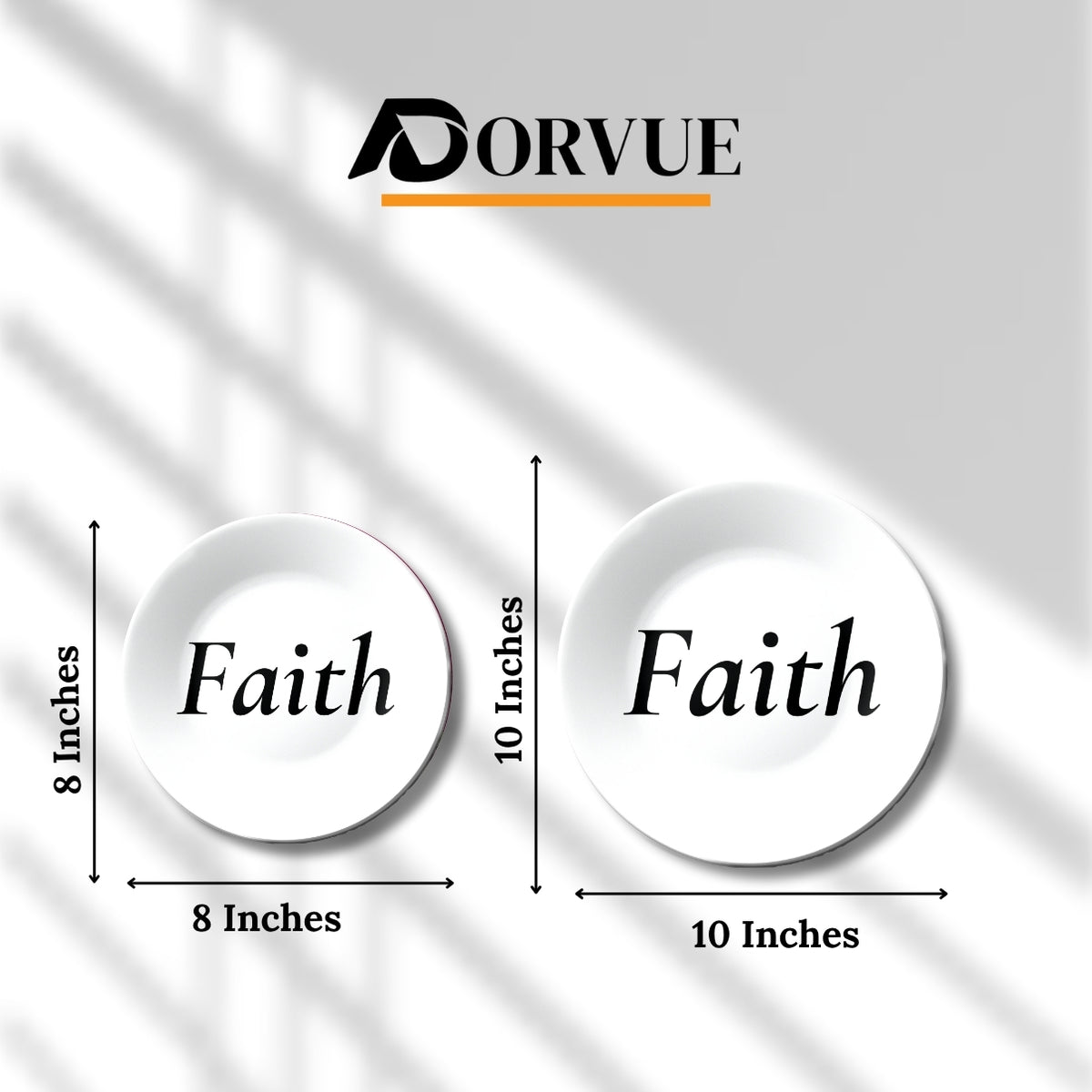 "Faith" Quote Monochrome Decorative Wall Plate