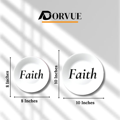 "Faith" Quote Monochrome Decorative Wall Plate