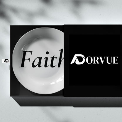 "Faith" Quote Monochrome Decorative Wall Plate