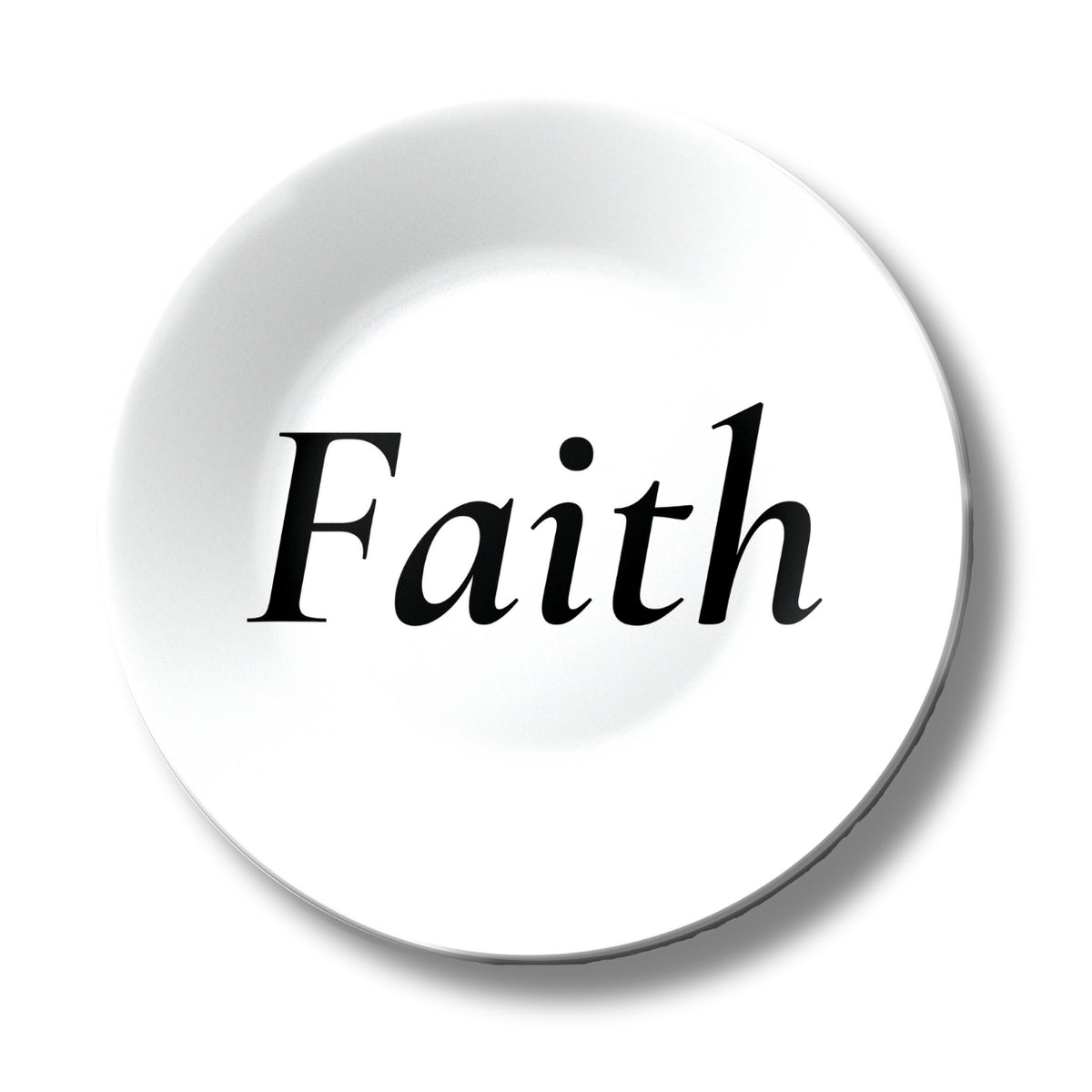 "Faith" Quote Monochrome Decorative Wall Plate