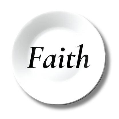 "Faith" Quote Monochrome Decorative Wall Plate
