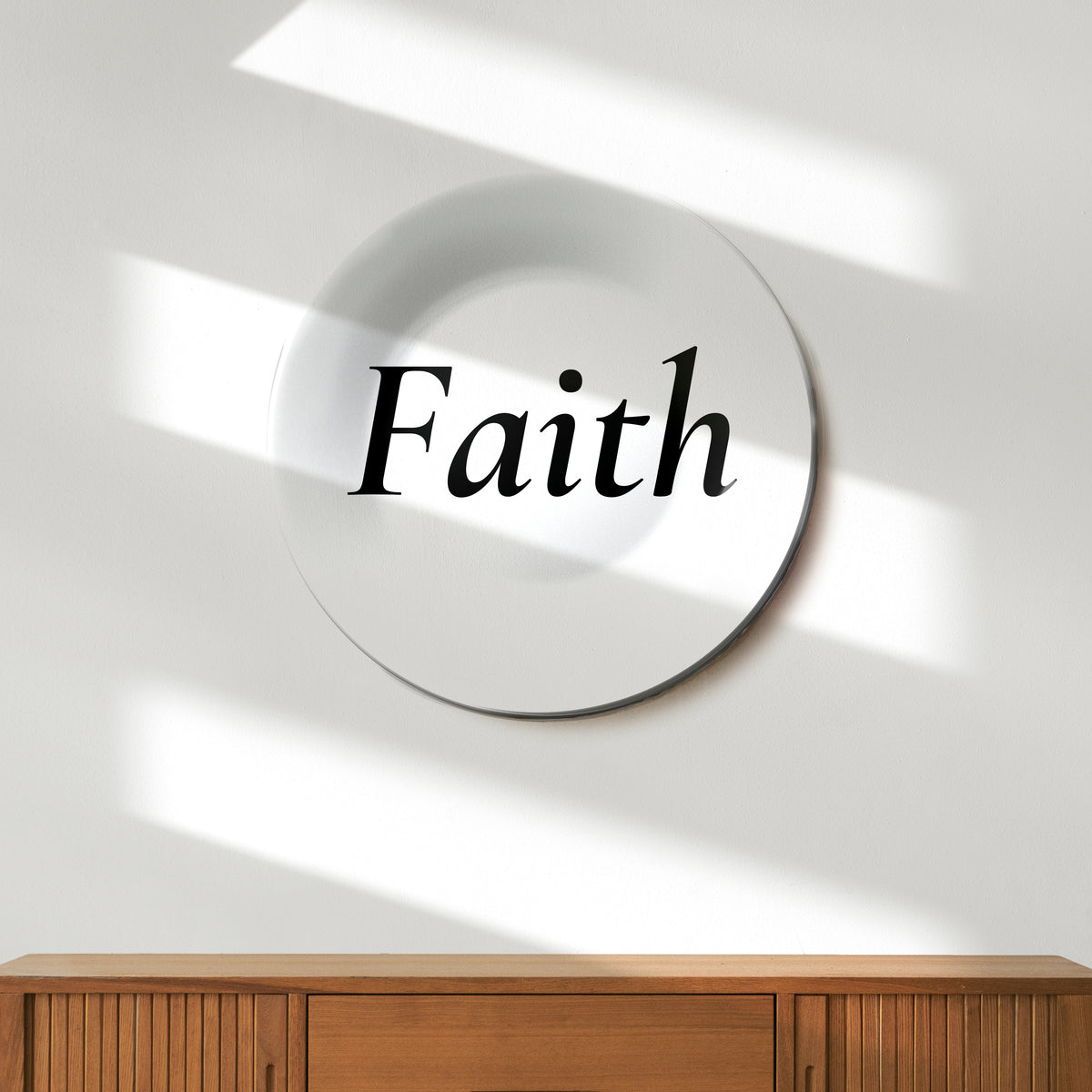 "Faith" Quote Monochrome Decorative Wall Plate