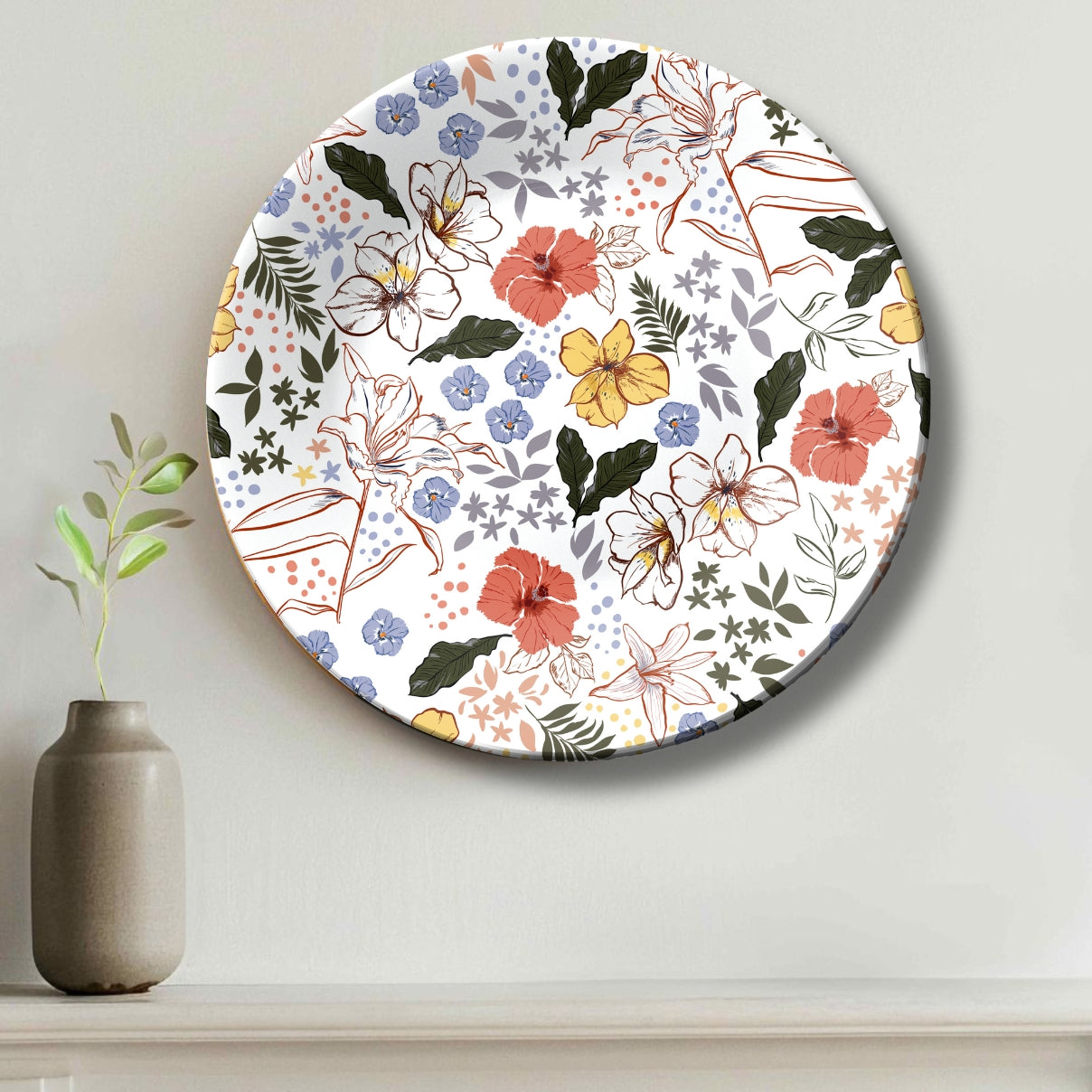 Spring Sonata Flower Ceramic Decorative Wall Plate