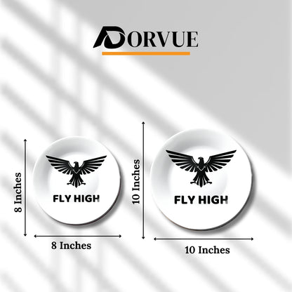 Fly High Eagle Monochrome Decorative Wall Plate