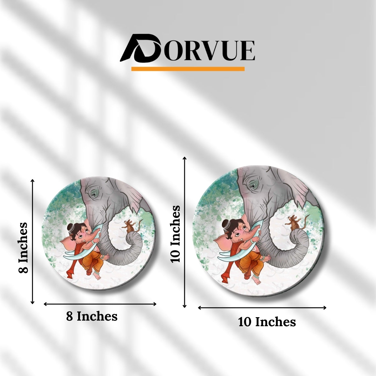 Ganesha Playing With Elephant Decorative Wall Plate