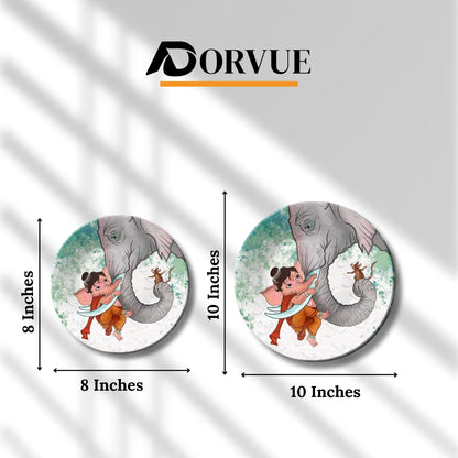 Ganesha Playing With Elephant Decorative Wall Plate