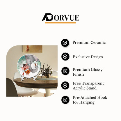 Ganesha Playing With Elephant Decorative Wall Plate