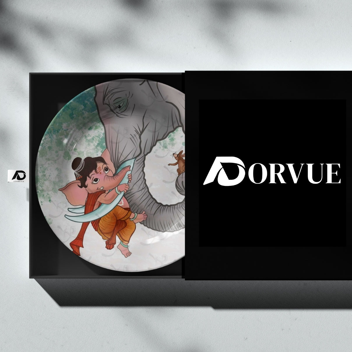 Ganesha Playing With Elephant Decorative Wall Plate