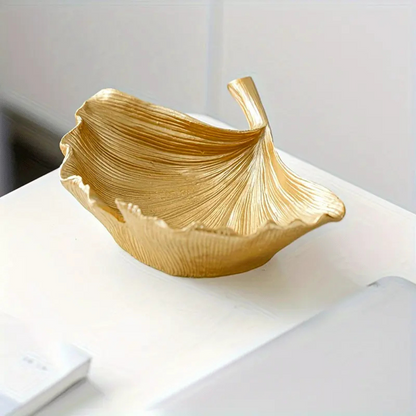 Ginkgo Leaf Golden Storage Tray