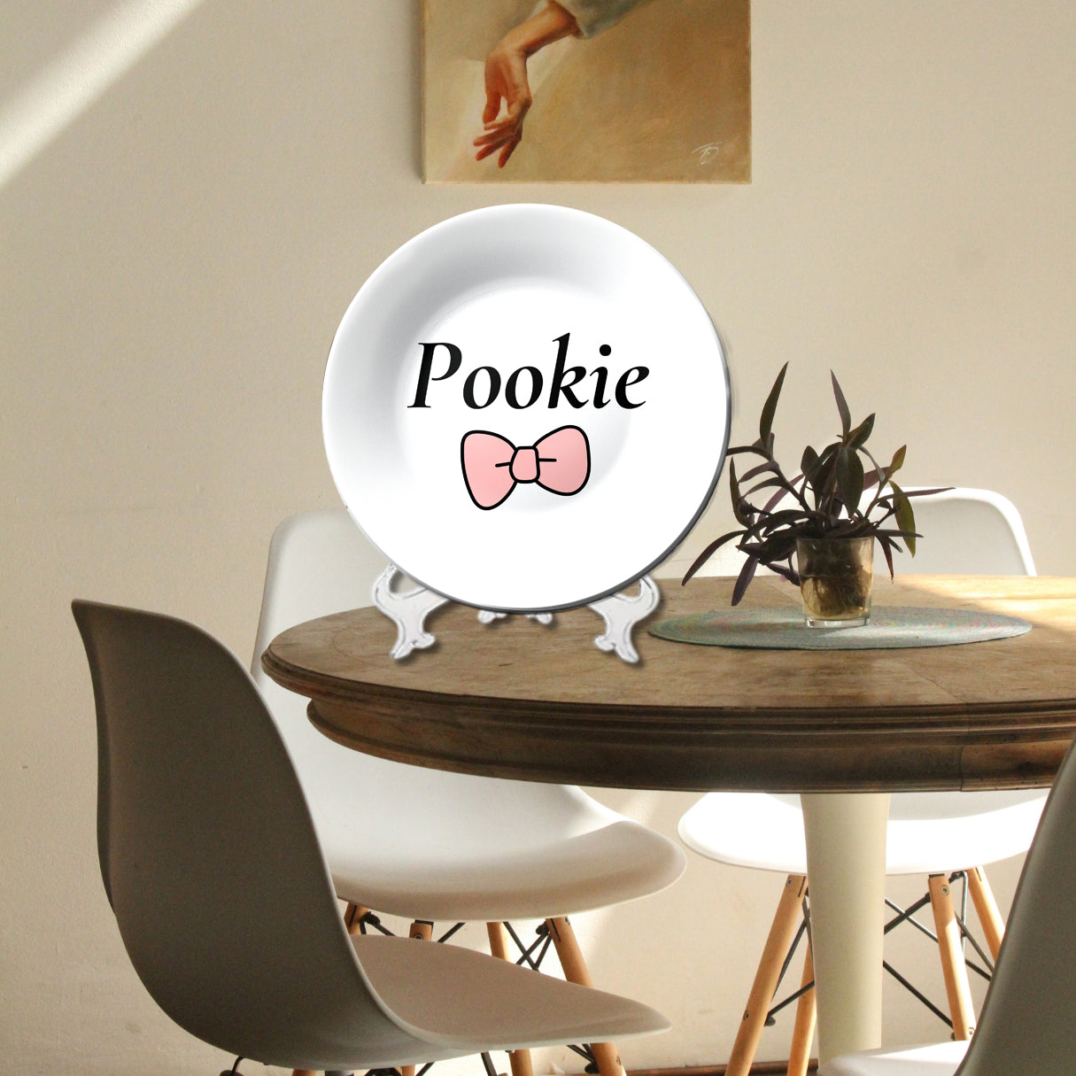 Pookie Bow Decorative Wall Plate For Gift or Girls Room Décor