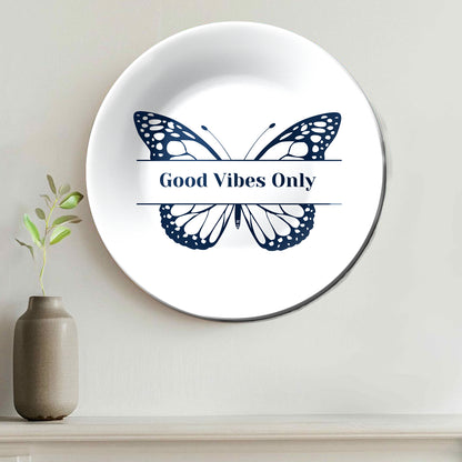 Good Vibes Only Butterfly Decorative Wall Plate Wall Hanging For Home Décor