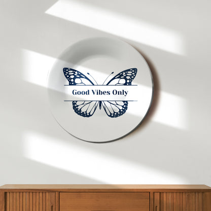 Good Vibes Only Butterfly Decorative Wall Plate Wall Hanging For Home Décor