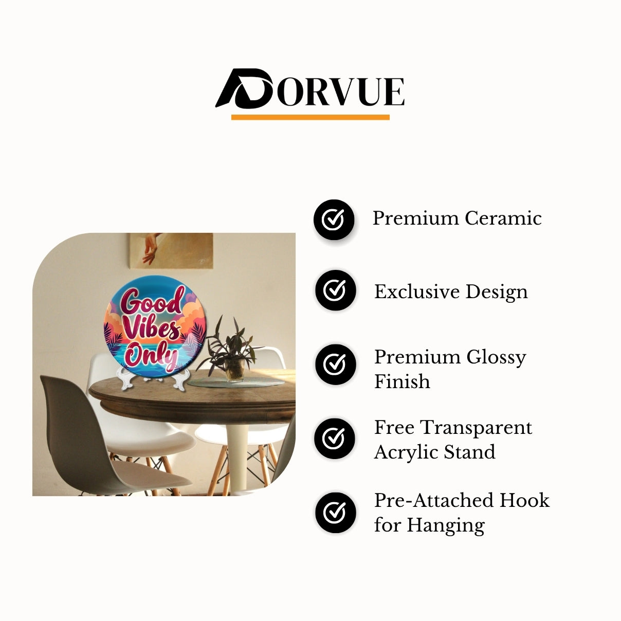 Good Vibes Only Wall Décor Decorative Wall Plate For Home Décor