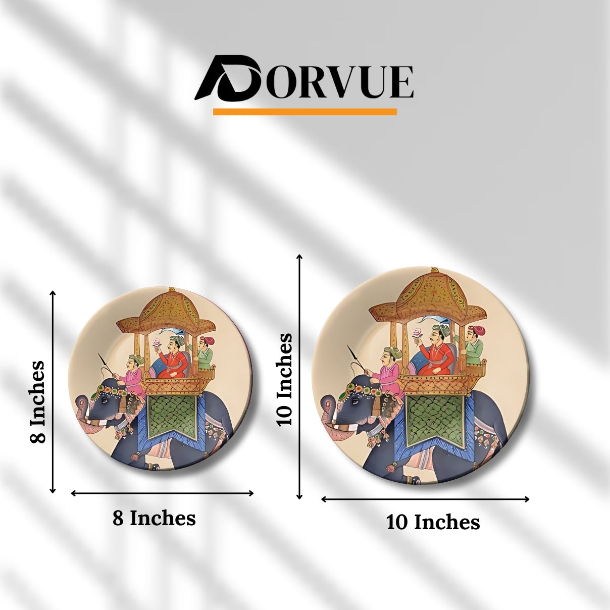 Caravan of King Royal Elephant and King Ceramic Wall Plate Home Décor