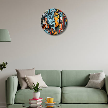 Colorburst Faces Abstract Home Decoration Ceramic Wall Plate