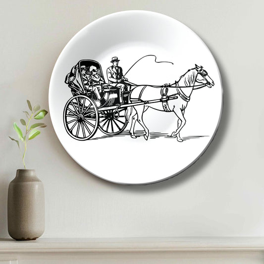 Horse Cart Vintage Art Decorative Wall Plate