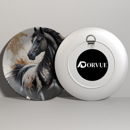 Royal Black Horse Ceramic Decorative Wall Plate For Home Décor