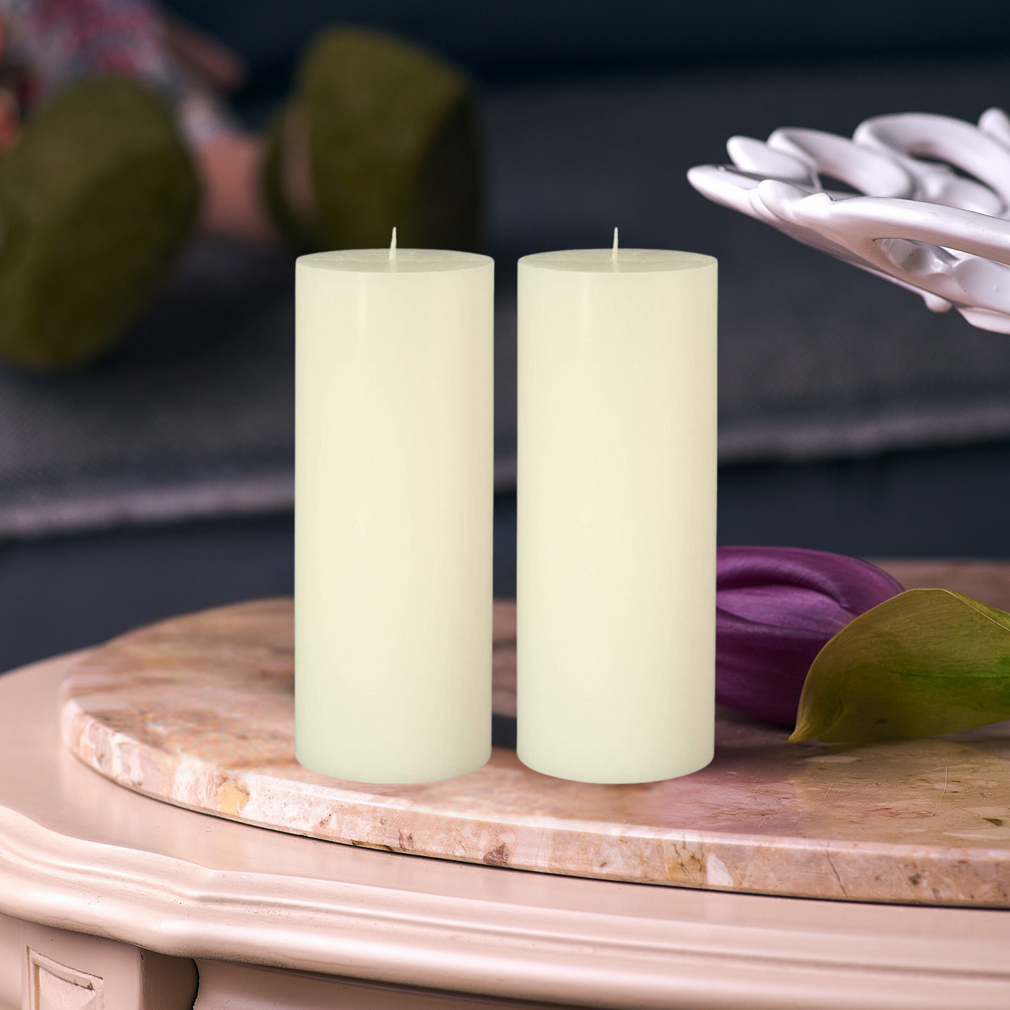90% Soy 10% Paraffin Handmade Pillar Candle 5x2 Inches Set of 2