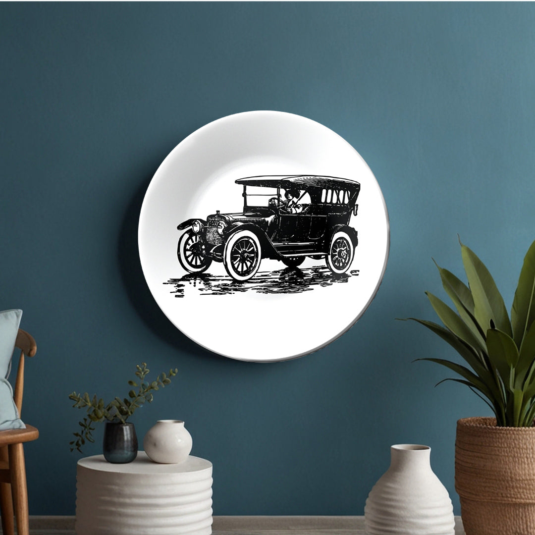 Jeep Vintage Car Ceramic Exclusive Wall Plate
