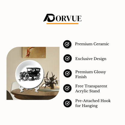 Jeep Vintage Car Ceramic Exclusive Wall Plate