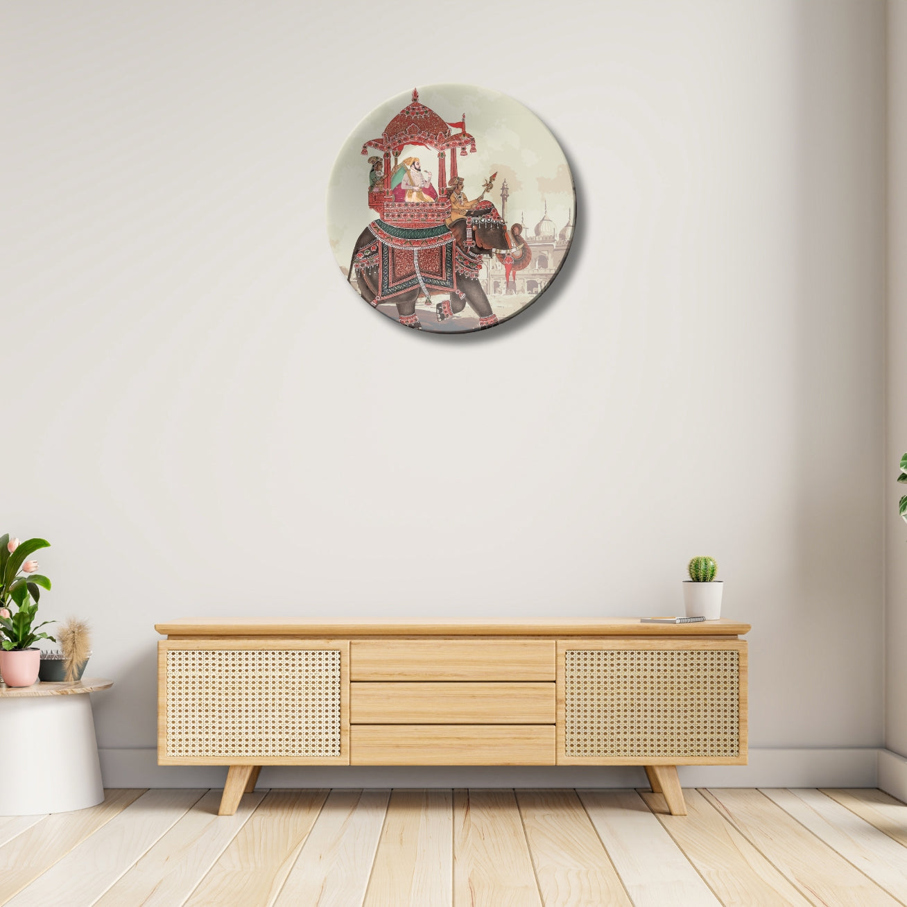 King on Royal Elephant Ceramic Wall Plate Home Décor