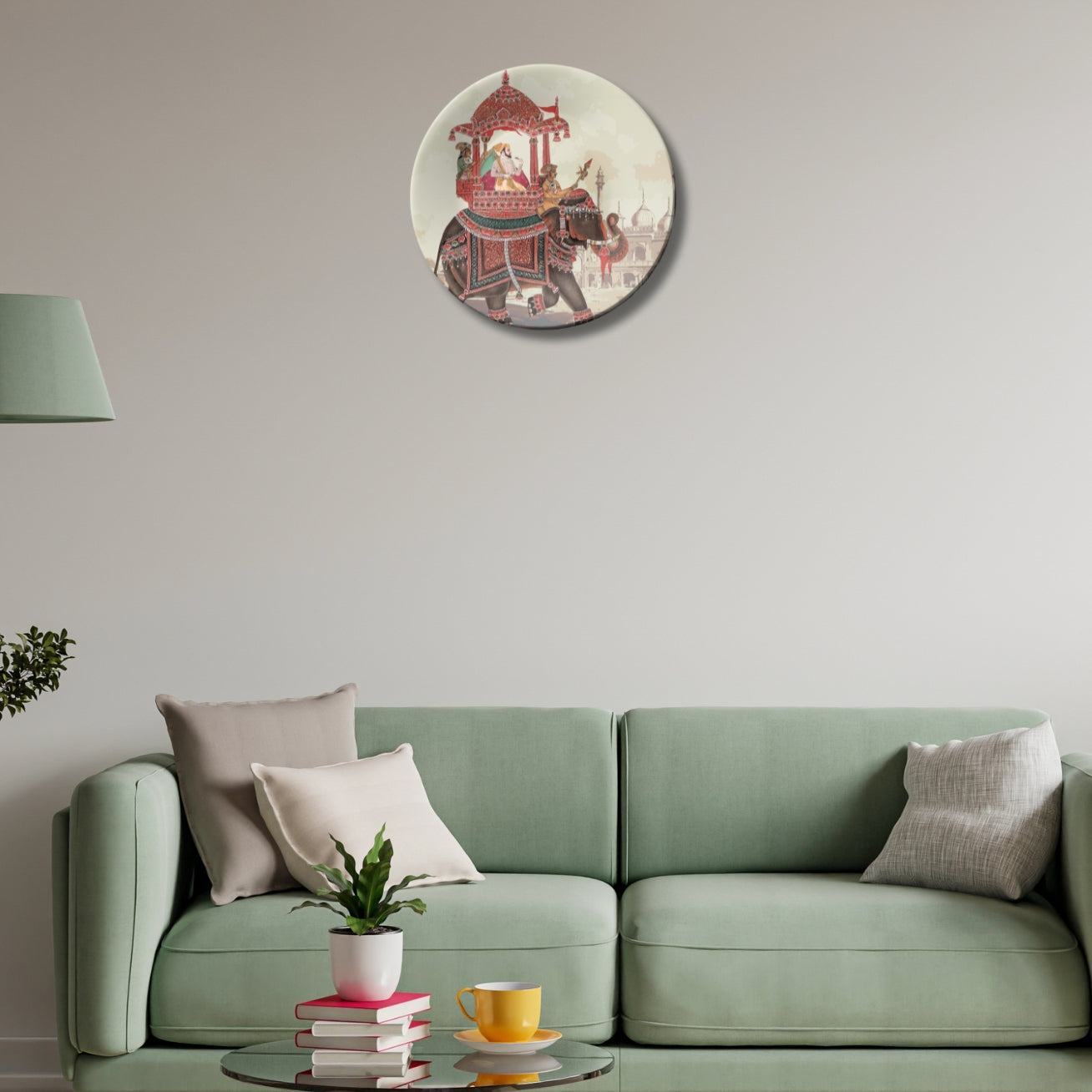 King on Royal Elephant Ceramic Wall Plate Home Décor