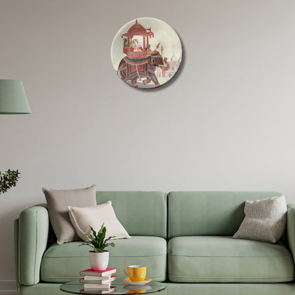 King on Royal Elephant Ceramic Wall Plate Home Décor