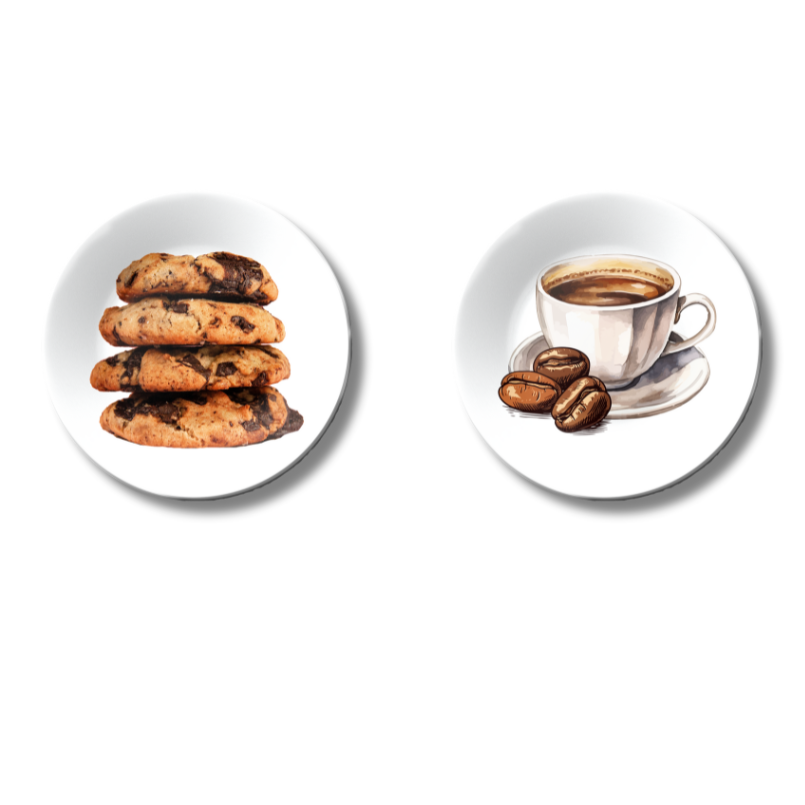 Set of 2 Brew & Bites Café and Kitchen Décor Wall Plates
