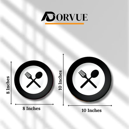 Spoon and Fork Decorative Wall Plate For Kitchen and Café Wall Décor