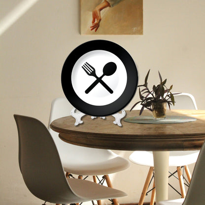 Spoon and Fork Decorative Wall Plate For Kitchen and Café Wall Décor