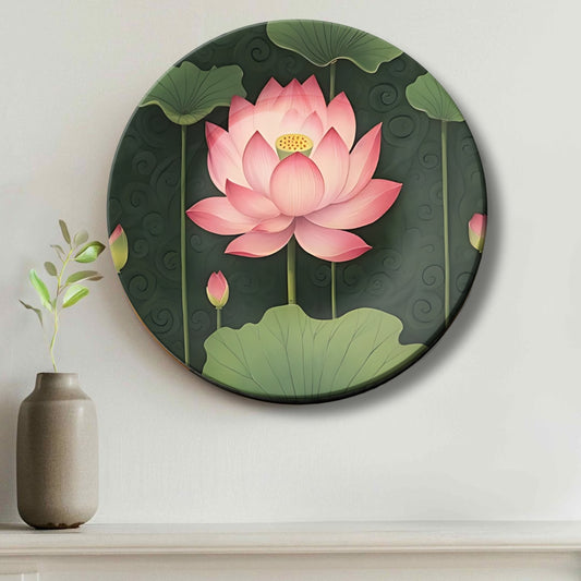 Pink Lotus Decorative Wall Plate For Home Décor