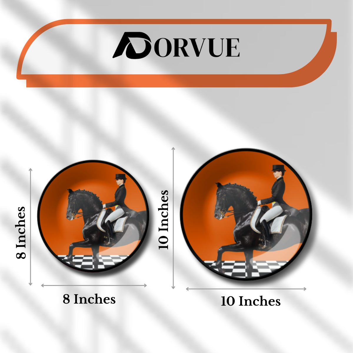 Set of 2 Man On The Black Horse Quiet Luxury Wall Plate Décor