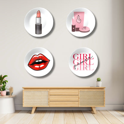 Set of 4 Glam Vibes Beauty Boss Home Décor Wall Plates