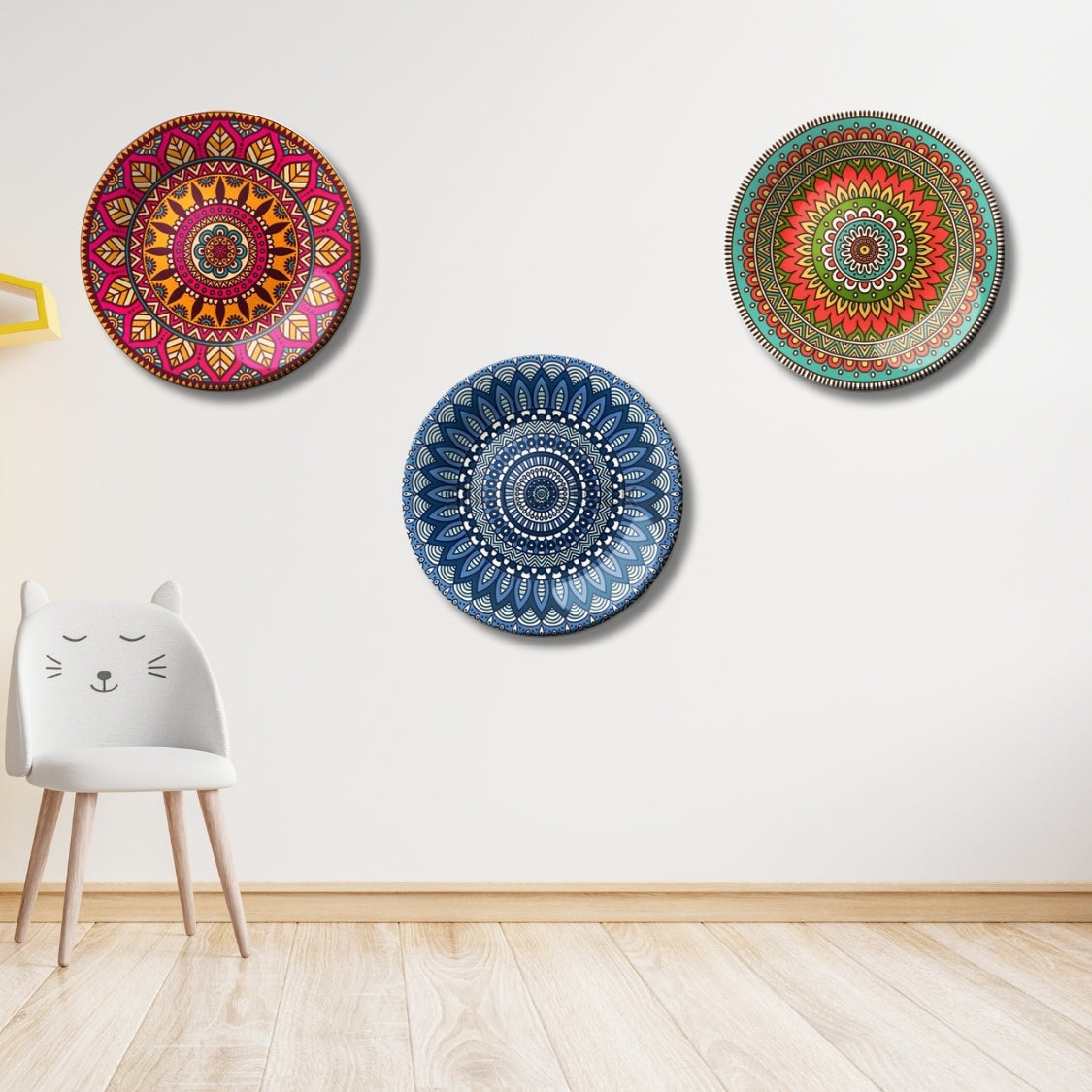 Set of 3 Mandala Sacred Whirls Home Décor Wall Plates